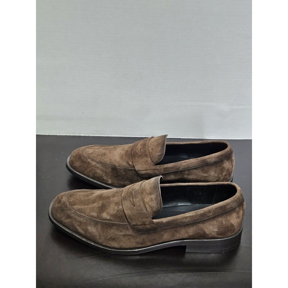 Sz 8 - BOSS Penny Loafers in Brown Suede
